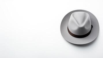 AI generated Photo of Gray Fedora Hat isolated on white background. AI Generated