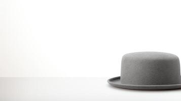 ai generado foto de gris Cerdo tarta sombrero aislado en blanco antecedentes. ai generado