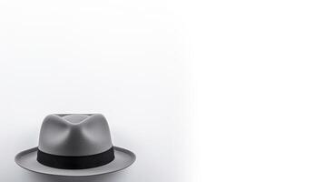 AI generated Photo of Gray Trilby Hat isolated on white background. AI Generated