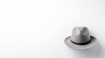 AI generated Photo of Gray Fedora Hat isolated on white background. AI Generated