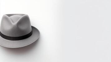 AI generated Photo of Gray Trilby Hat isolated on white background. AI Generated