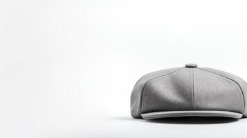 AI generated Photo of Gray Flat Cap isolated on white background. AI Generated