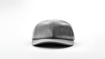 AI generated Photo of Gray Flat Cap isolated on white background. AI Generated