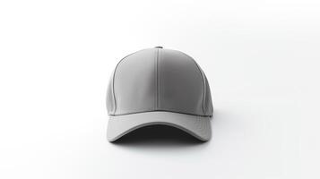 AI generated Photo of Gray Fitted Cap isolated on white background. AI Generated