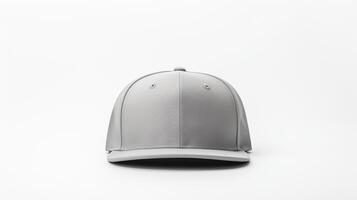 ai generado foto de gris snapback aislado en blanco antecedentes. ai generado