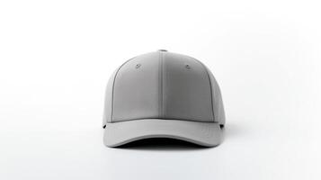 AI generated Photo of Gray Military Cap isolated on white background. AI Generated