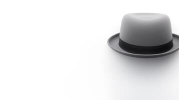 AI generated Photo of Gray Bowler Hat isolated on white background. AI Generated