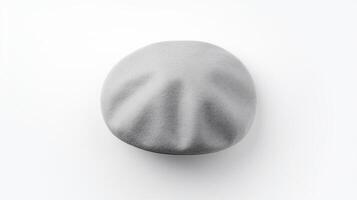 AI generated Photo of Gray Beret Hat isolated on white background. AI Generated