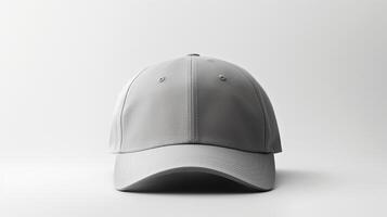 ai generado foto de gris béisbol gorra aislado en blanco antecedentes. ai generado