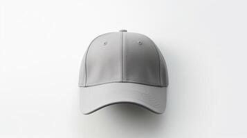 AI generated Photo of Gray Baseball Cap isolated on white background. AI Generated