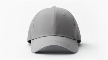 ai generado foto de gris béisbol gorra aislado en blanco antecedentes. ai generado