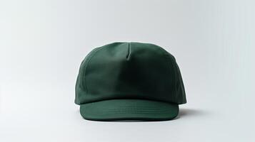 AI generated Photo of Dark Green Military Cap isolated on white background. AI Generated