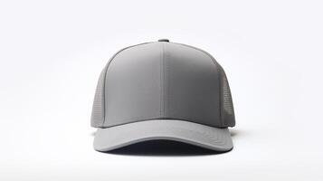 AI generated Photo of Gray Trucker Cap isolated on white background. AI Generated