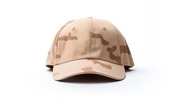 AI generated Photo of Desert Camo Military Cap isolated on white background. AI Generated