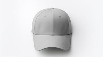 ai generado foto de gris equipado gorra aislado en blanco antecedentes. ai generado