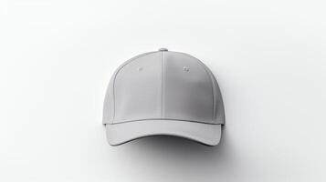 AI generated Photo of Gray Fitted Cap isolated on white background. AI Generated