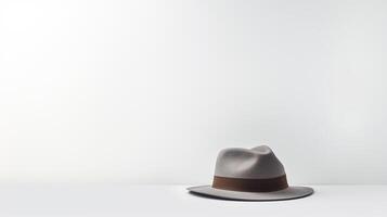 AI generated Photo of Gray Trilby Hat isolated on white background. AI Generated