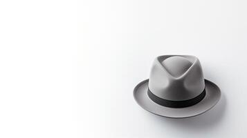 AI generated Photo of Gray Trilby Hat isolated on white background. AI Generated