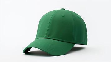 AI generated Photo of Green Baseball Cap isolated on white background. AI Generated