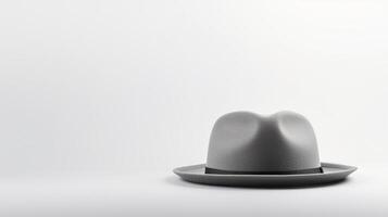 AI generated Photo of Gray Trilby Hat isolated on white background. AI Generated