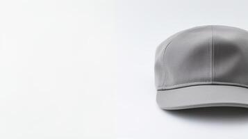 AI generated Photo of Gray Military Cap isolated on white background. AI Generated