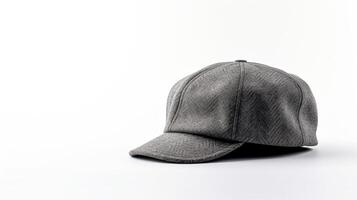 AI generated Photo of Gray Newsboy Cap isolated on white background. AI Generated