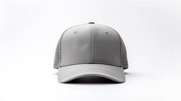 AI generated Photo of Gray Trucker Cap isolated on white background. AI Generated