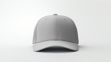 AI generated Photo of Gray Fitted Cap isolated on white background. AI Generated