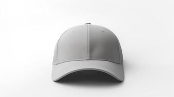 ai generado foto de gris visera gorra aislado en blanco antecedentes. ai generado