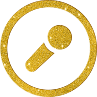 reluciente oro micrófono icono - audio grabación símbolo png