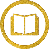 reluciente oro Brillantina abierto libro icono png