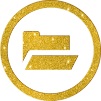 Sparkling Gold Folder Icon - File Management Symbol png