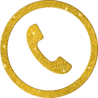 scintillante oro luccichio telefono comunicazione icona png