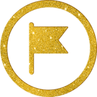 Glittering Gold Flag Icon - Symbol of Achievement and Territory png