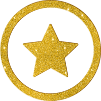 Deluxe Gold Glitter Star Icon png