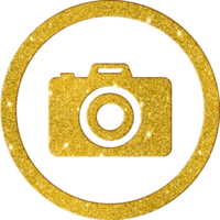 luxuriös Gold funkeln Digital Kamera Symbol png