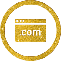 Deluxe Gold Glitter Dot Com Domain Icon png