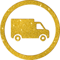 luccicante oro luccichio consegna camion icona png