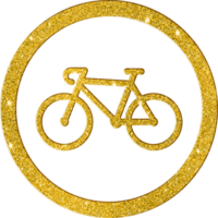 Deluxe Gold Glitter Eco-Friendly Bicycle Icon png