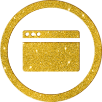 brilhante ouro rede navegador ícone - Internet navegação símbolo png
