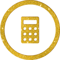 Shining Gold Glitter Calculator Icon png