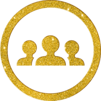 Gold Glitter Group of People Icon for Community and Teamwork png