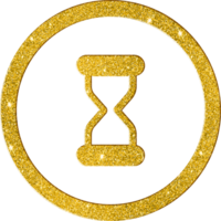 Golden Glitter Hourglass Time Management Icon png