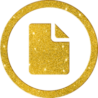 Golden Glitter Document File Icon for Office and Administration png