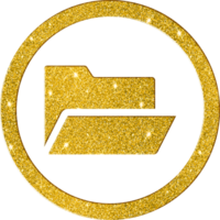 Glittering Gold Folder Icon - Document Storage Symbol png