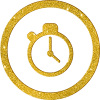 schimmernd Gold Alarm Uhr Symbol - - glänzend Zeit warnen Symbol png