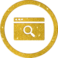 elegant goud browser zoeken icoon - internet exploratie symbool png