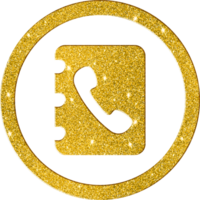 goud schitteren contact lijst icoon voor persoonlijk directory png