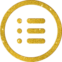 Elegant Gold Glitter Menu Options Icon png