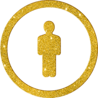 Luxury Gold Glitter User Profile Icon png